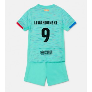 Barcelona Robert Lewandowski #9 Koszulka Trzecich Dziecięca 2023-24 Krótki Rękaw (+ Krótkie spodenki)